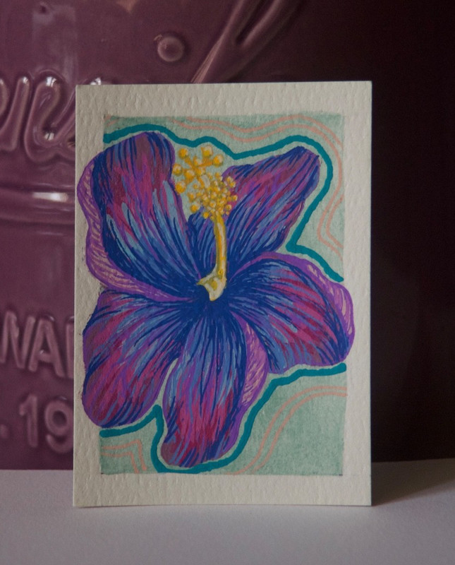 "One Day at a Time”, ACEO Original Art Painting by Austyn Q., 2.5x3.5 Inches