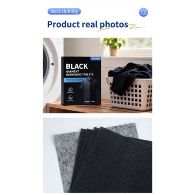 10pcs Efficient Color Restoring Laundry Sheets for Dark Clothes Renew Black Dye