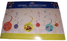 Amscan 2 Spiral Decorations / 6 Spiral Decorations With 5 In Cutouts NEW