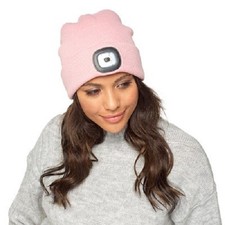 Image of LED Beanie Hat Knitted Winter Cap Hands Free Light for Work and Outdoor Use