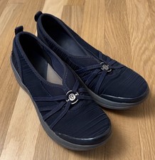 Bzees Rosie Slip On Loafer Shoe Women Size 8M Navy Comfort Casual Travel