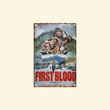 Rambo Nostalgia Co Vintage First Blood Tin Metal Signs Home Décor 8x12 