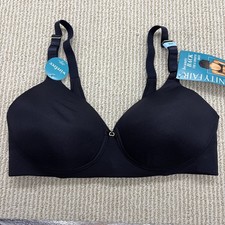 Vanity Fair Womens 34C Black Beauty Back Full-Coverage Wireless Bra 72345 NWT