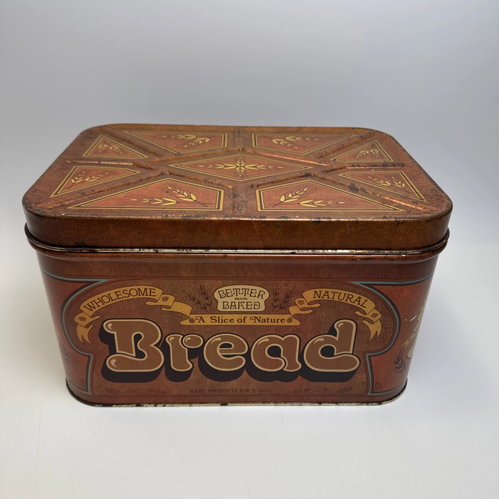 Vintage Cheinco Tin Bread Box Large Better Baked Brand Copper Brown Color EUC
Opens in a new window 
