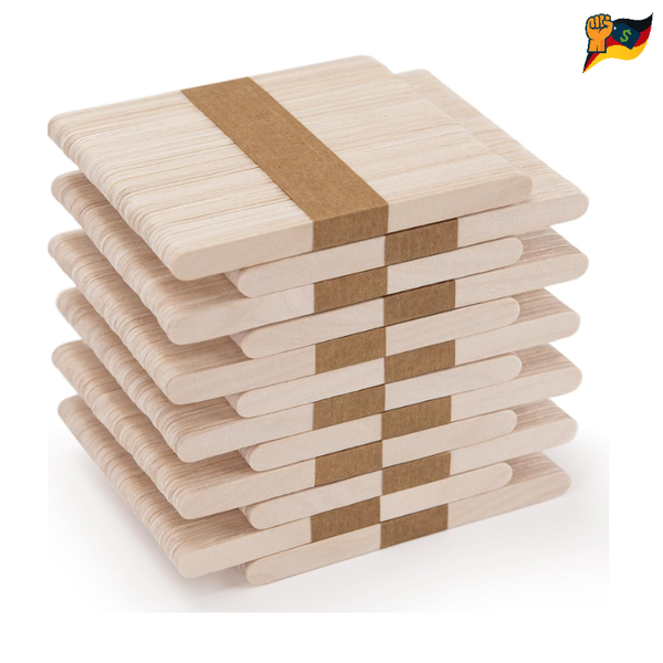 Eisstiele Holz 600 StüCk BastelstäBchen Birkenholz 114 Mm 9 Mm 2 Mm Rechteckig-image