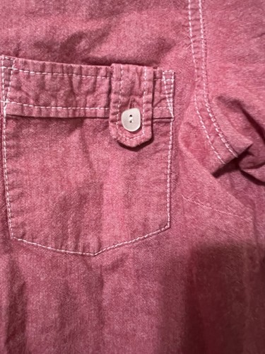 Coldwater Creek Women's Red Button Up Chambray Shirt 3/4 Sleeve Size XL - Picture 5 of 9
