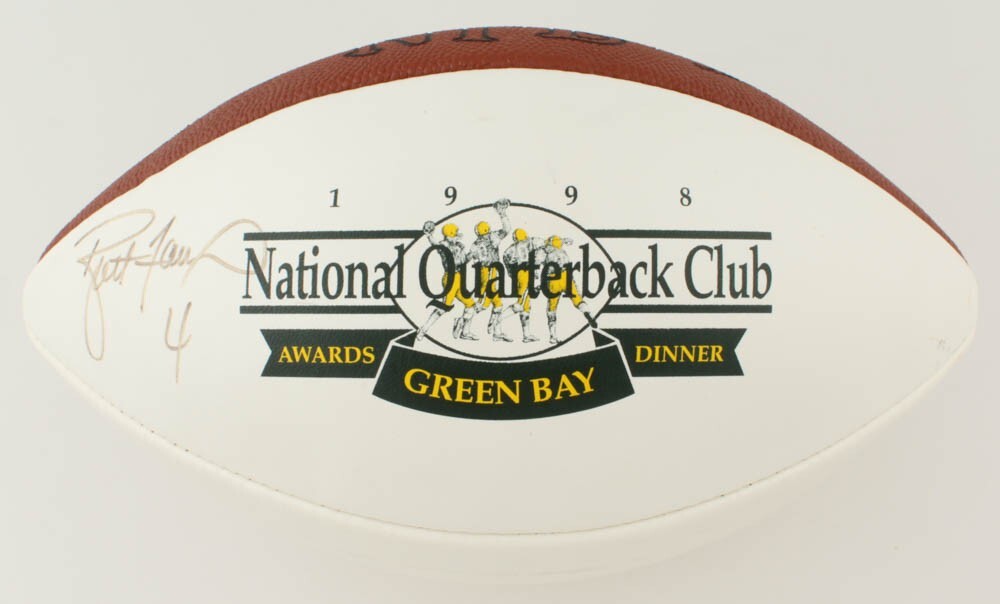 Brett Favre Autographed Signed Green Bay Packers 1998 National Quarterback Club Packers Awards Dinner Football 