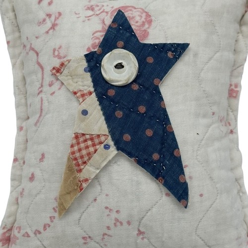 NEW Handmade Patriotic Star Pillow Vintage English Quilt Chenille Bedspread - Picture 3 of 8