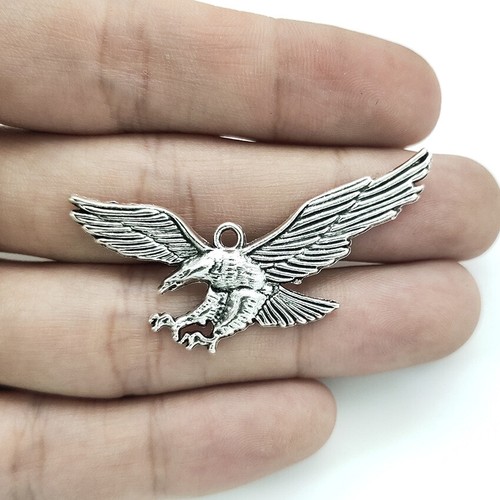 20pcs large eagle Antique Silver Charms Pendants Jewelry Making Bracelet 48*23mm - Picture 2 of 5