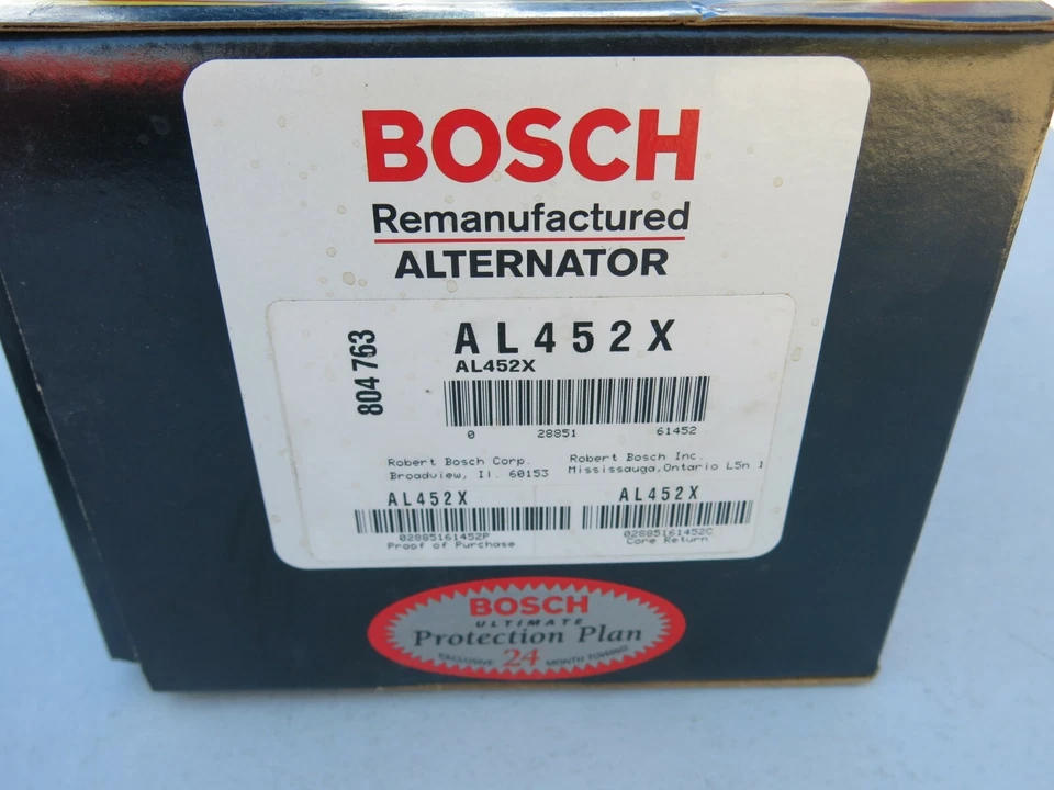 BOSCH Alternator Remanufactured fits 88-89 Acura Integra 1.6L-L4 (AL452X) - Image 4 of 4