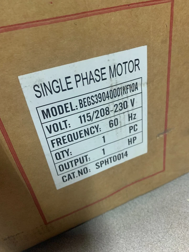 MOTOR MONOFÁSICO WESTINGHOUSE TECO 1HP 115/208-230V. SPHT0014 TIPO BEGS3910A Foto 2 de 4
