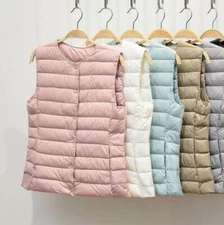 Women Ultra Light Down Jacket Winter vest White Duck Down Slim short coat