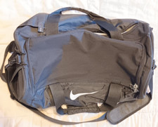 Nike Duffle Bag Black Gray White Unisex Men's Sports Training 10"H x 14"W x 24"L