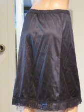 ll Half-Slip Deena USA 24" Long Nylon  Lace Size Medium Black