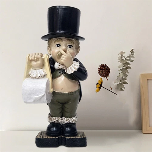 Creativity Toilet Butler Roll Paper Holder Home Ornament Sculpture Bathroom - Picture 5 of 6
