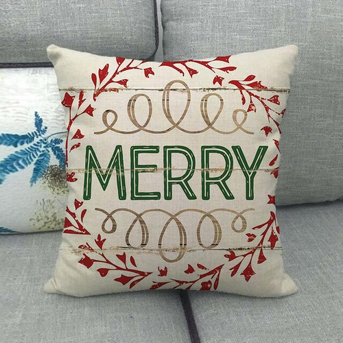 Christmas Peace Joy Love Happy Year Blessing Gift Pillow Case Sofa Cushion Cover - Picture 39 of 49