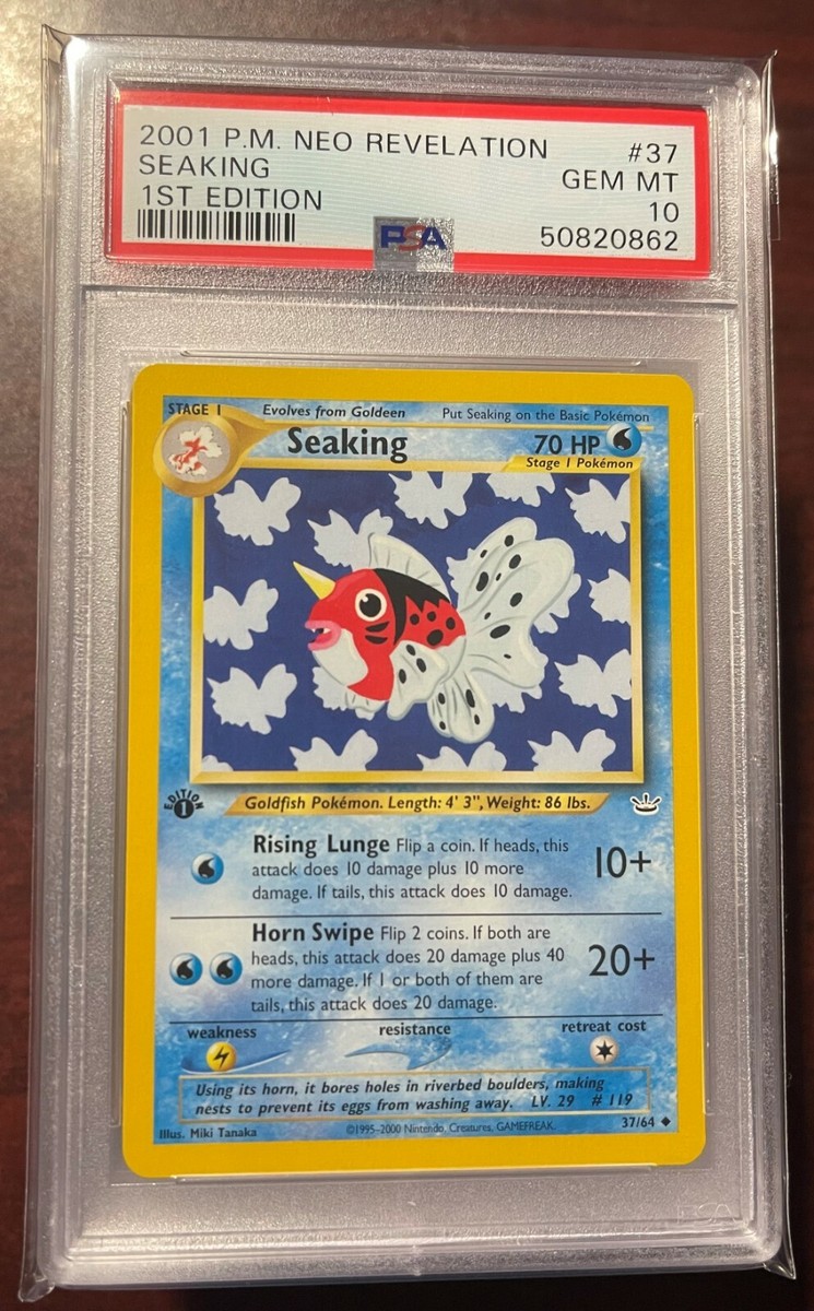 2001 Pokemon Neo Revelation 1st Edition Seaking 37 PSA 10 GEM MINT