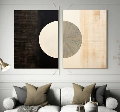 XXL LEINWAND BILD ER SET MINIMALISTISCHE WANDKUNST GEOMETRISCH MODERN ABSTRAKTES