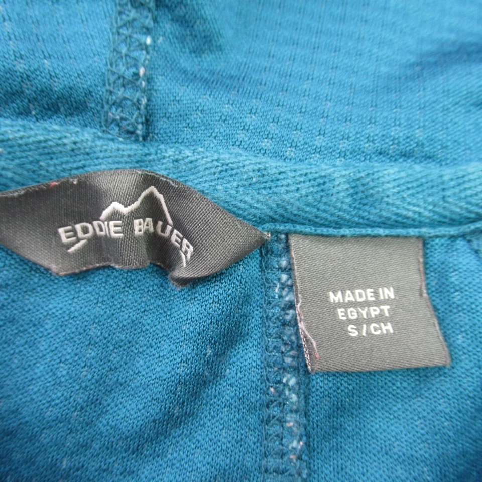 Pulôver Eddie Bauer com capuz feminino pequeno manga longa azul com capuz - Imagem 4 de 4