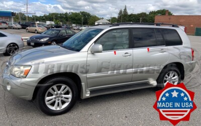 fit:2001-2007 Toyota Highlander Window Sill Trim Flat Stainless Sticker 4Pc