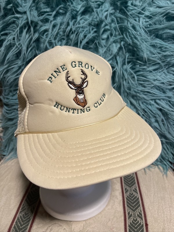 Vintage Sportcap Pine Grove Hunting Club Mesh Rope Snapback Trucker Hat Rare