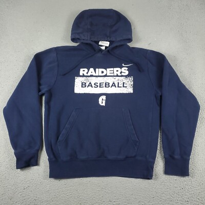 Nike Sweater Mens Small Blue Swoosh Casual Pullover Hoodie Sweatshirt *