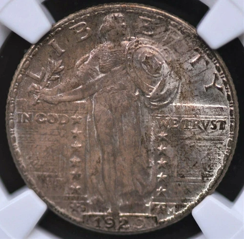 1929 D STANDING LIBERTY QUARTER NGC MS 65 NICE LUSTER DESPITE SOME THICK RUSTY 