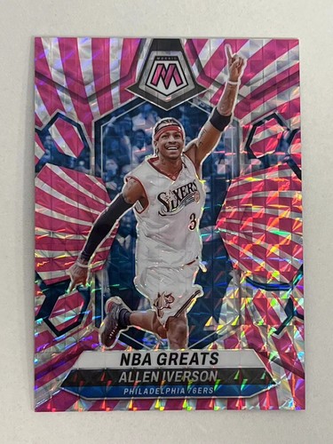 2023-24 Panini Mosaic Allen Iverson 01/18 NBA Greats Mosaic Pink Swirl FOTL CTF