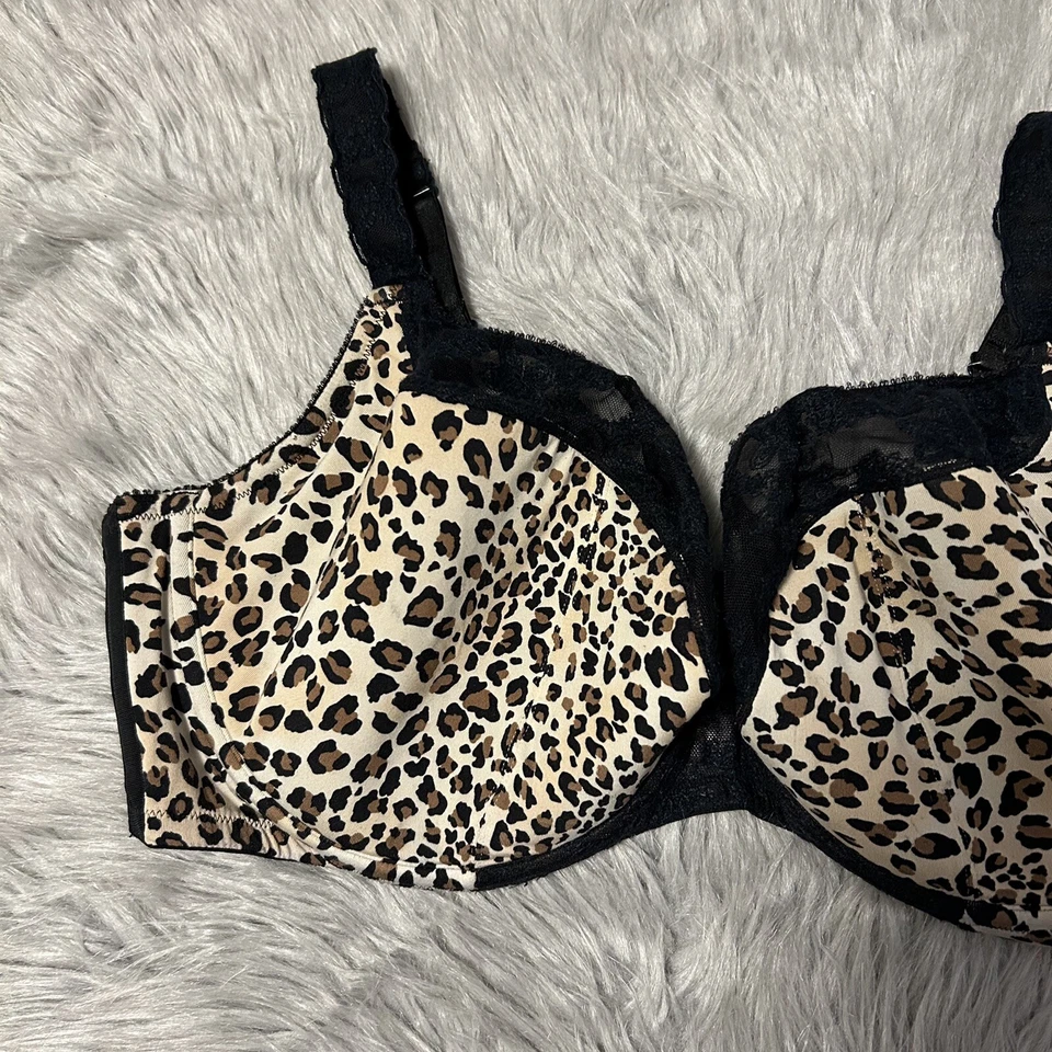 Cacique Bra Womens Size 44F Brown Leopard Underwire Back Closure - Image 2 of 4