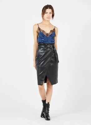 BERENICE JACK - Leather wrap midi skirt Black (BERENICE JACK - RRP £310