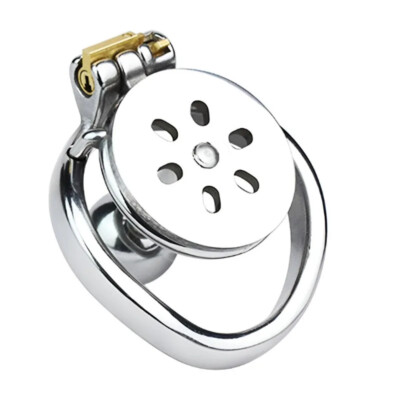2024 NEW Stainless Steel Flat Negative Male Chastity Lock Restraint Device Cage