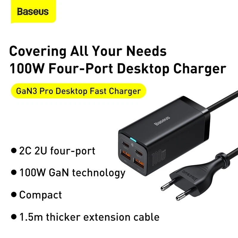 Baseus 4 IN 1 Ladegerät 100W USB C Netzteil Desktop Ladestation für iPhone 15 14 - Bild 4 von 4