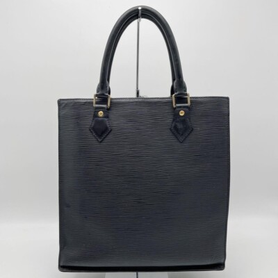 Authentic LOUIS VUITTON Epi Noir Sac Plat PM M52742 tote bag from Japan USED