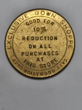 Exclusive Gown Shoppe Hollywood Blvd Lucky Depression Coin