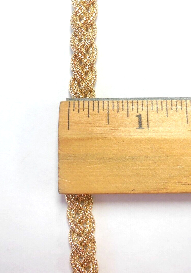 Solid 18K Solid Yellow Gold Woven Multi Strand De… - image 6