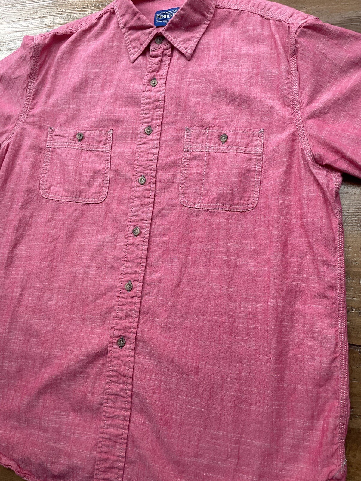 Pendleton Berkeley Shirt Red Chambray Short Sleev… - image 6