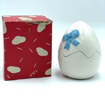 VINTAGE 70s  CERMIC MONEY BOX JAPAN TOKAI EGG WITH CHICK NEW  IN BOX#MW