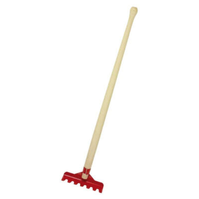 Glückskäfer Rechen, mit Stiel 60 cm, rot