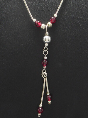 NEU Collier 925 Sterling SILBER argent Rhodolith Halskette Indianer Schmuck