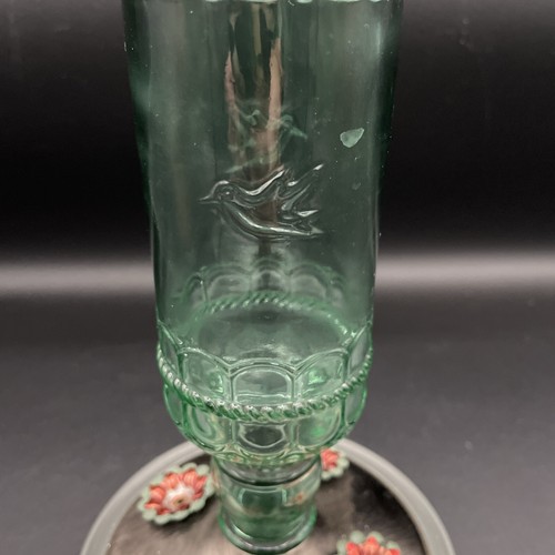 Vintage Woodstream Hummingbird Feeder Green Tint Glass bottle - MADE IN THE USA - Picture 3 of 8