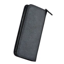 3 Slots Real Leather Fountain Pen Case, Black Pen Holder Pouch Bag Waterproof