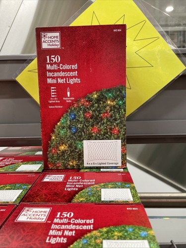 Home Accents 150 Light Multi Color 4"x6" Mini Bush Net Incandescent Christmas
