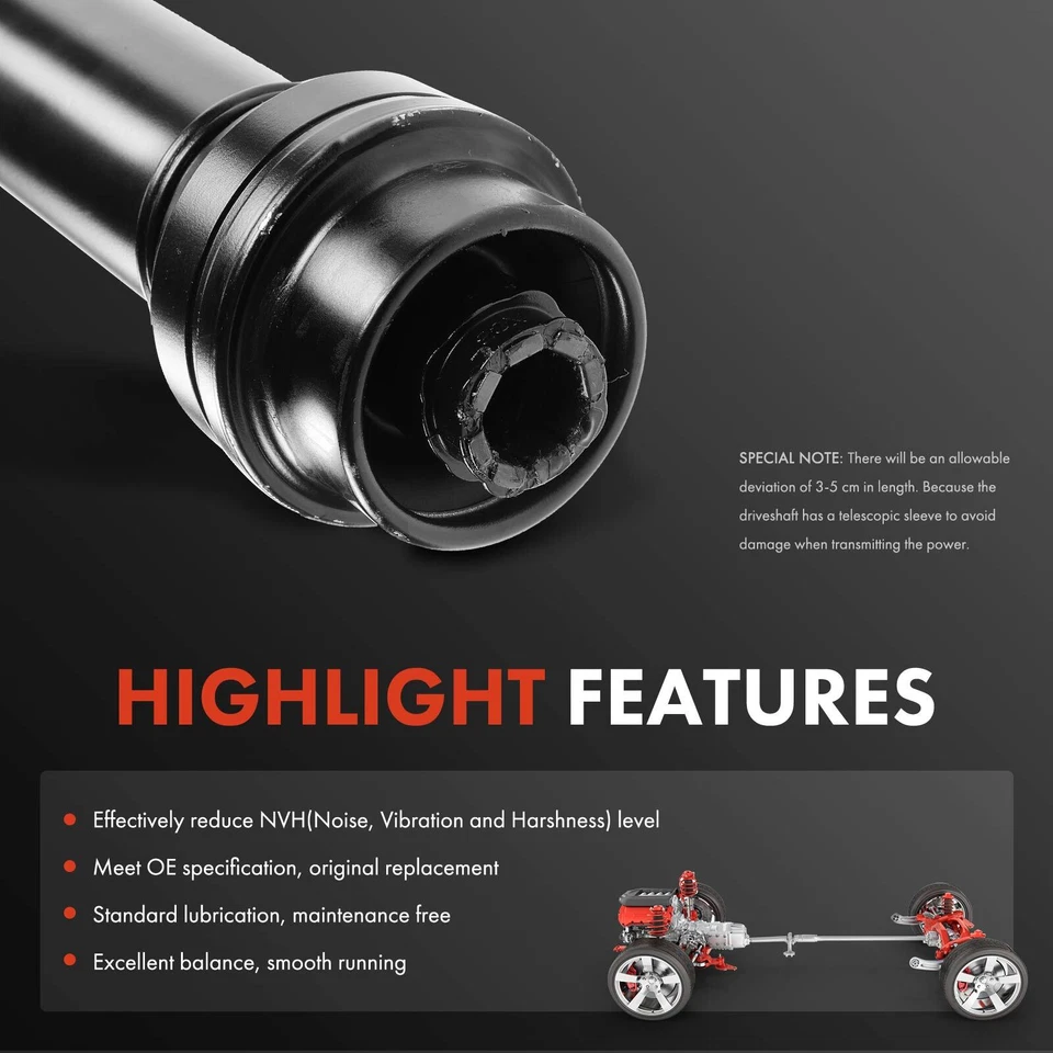 Rear Driveshaft Prop Shaft Assembly for Audi A4 Quattro 2011-2016 Manual Trans - Image 4 of 4