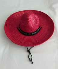 2 Sierra Tequila - Sombrero Strohhut Hut in rot mit Kordel  - NEU