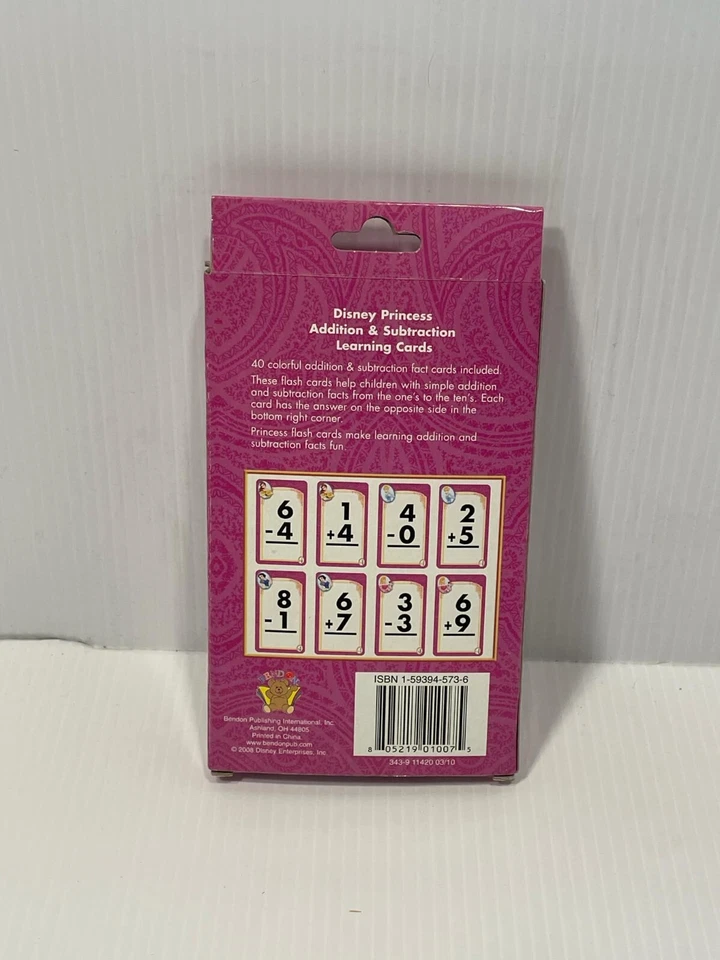 Tarjetas flash de aprendizaje de princesas Disney suma y resta con hoja de pegatinas Foto 2 de 2