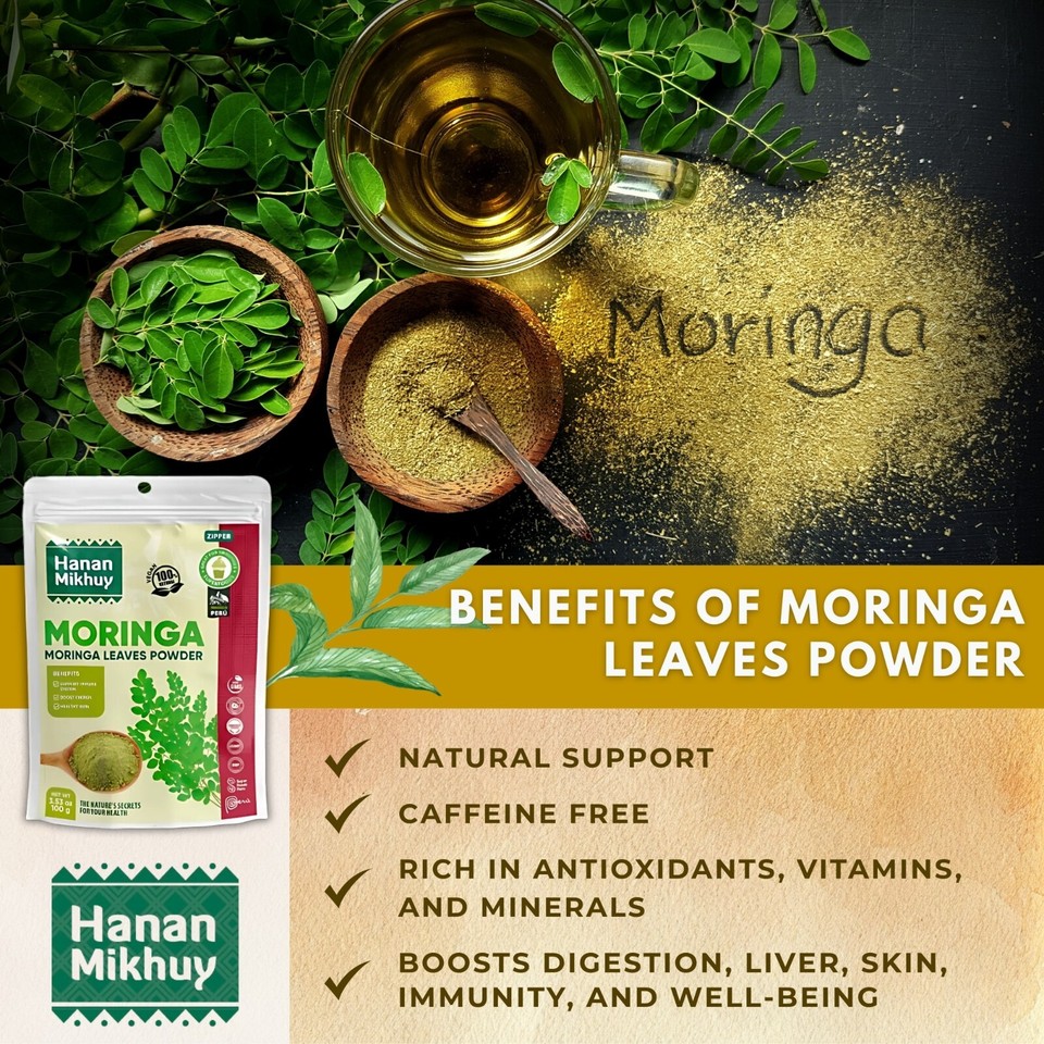 Moringa 100% Natural Moringa Leaf Powder - Healthy Skin & Overall ...