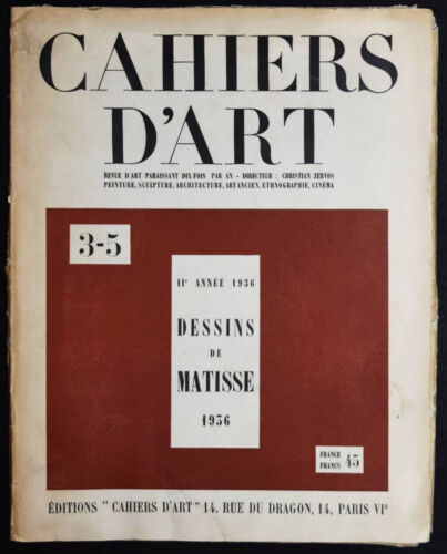 Zervos, Dessins de Matisse 1936 - DADA DADAÏSME - Photo 1/13