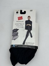 Women's Perfect Opaque Dark Coverage Tights - Hanes -Black - L