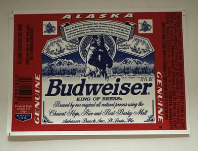 Budweiser Alaska Beer Label