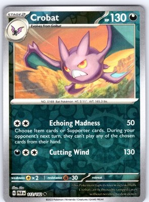 Crobat Uncommon SV04: Paradox Rift Reverse Holo 112/182 NM